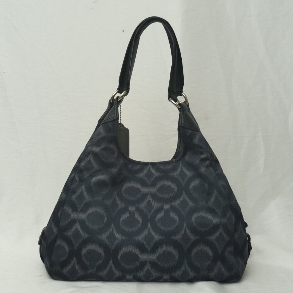COACH Madison Ikat Maggie Op Women's NAVY Blue Carryall Shoulder Bag Purse 21295 - Picture 8 of 16